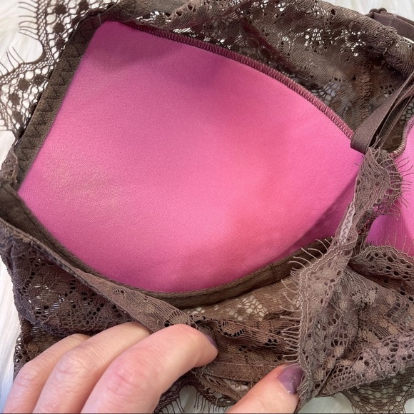 Pink Victoria’s Secret Lace High Neck Push-up Bralette small - Picture 13 of 13